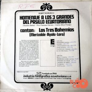 Disco de Vinilo Los Tres Bohemios - Homenaje A Los 3 Grandes Pasillo Ecuatoriano Vinyl Record