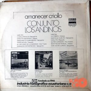 Disco de Vinilo Conjunto Los Andinos - Amanecer Criollo Vinyl Record