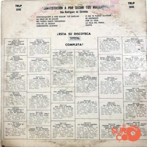 Disco de Vinilo Dúo Rodríguez De Córdova - Contestación A Por Seguir Tus Huellas Vinyl Record