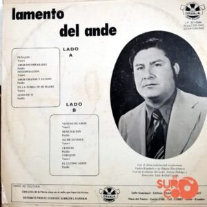 Disco de Vinilo Carlos Regalado  - Lamento Del Ande Vinyl Record
