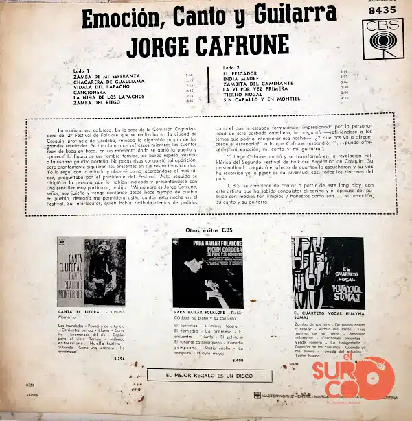 Disco de Vinilo Jorge Cafrune - Emoción, Canto Y Guitarra Vinyl Record