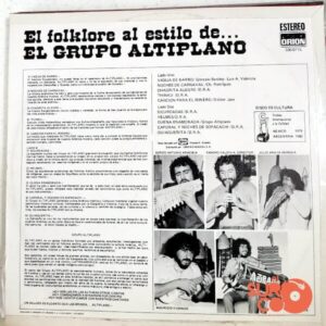 Disco de Vinilo El Grupo Altiplano - El Folklore Al Estilo De El Grupo Altiplano Vinyl Record