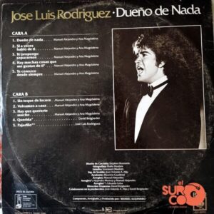 Disco de Vinilo José Luis Rodríguez - Dueño De Nada Vinyl Record