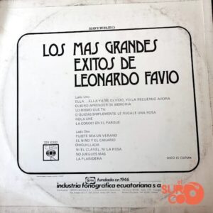 Disco de Vinilo Leonardo Favio - Los Mas Grandes Éxitos De Leonardo Favio Vinyl Record