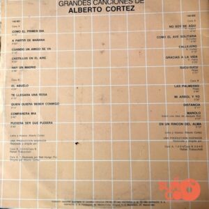 Disco de Vinilo Alberto Cortez - Grandes Canciones De Alberto Cortez Vinyl Record