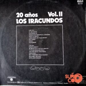 Disco de Vinilo Los Iracundos - 20 Años/Vol.11 Vinyl Record