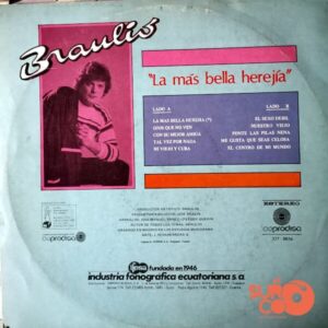 Disco de Vinilo Braulio - La Mas Bella Herejía Vinyl Record