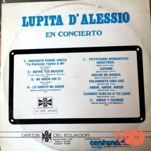 Disco de Vinilo Lupita D´Alessio - Lupita D´Alessio En Concierto Vinyl Record