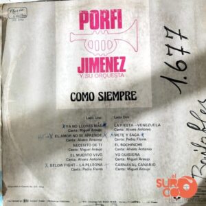 Disco de Vinilo Porfi Jiménez - Como Siempre Vinyl Record