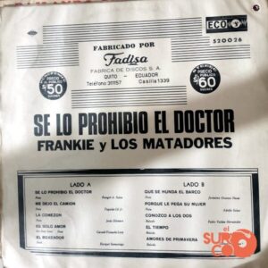 Disco de Vinilo Frankie Y Los Matadores - Se Lo Prohibió El Doctor Vinyl Record