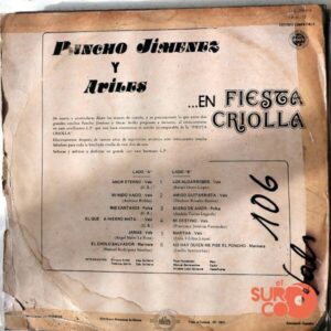 Disco de Vinilo Pancho Jiménez - En Fiesta Criolla Vinyl Record