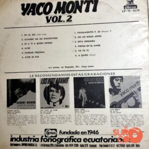 Disco de Vinilo Yaco Monti - Yaco Vinyl Record
