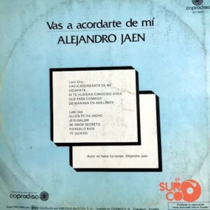 Disco de Vinilo Alejandro Jaen - Vas A Acordarte De Mi Vinyl Record