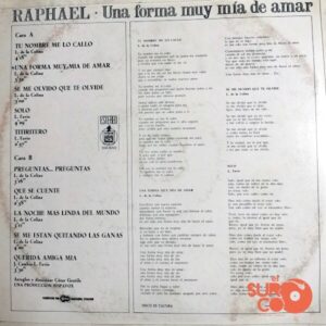 Disco de Vinilo Raphael - Una Forma Muy Mía De Amar Vinyl Record