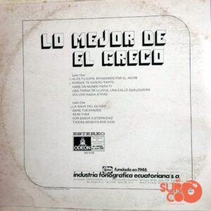 Disco de Vinilo El Greco - Lo Mejor De El Greco Vinyl Record