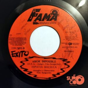 Disco de Vinilo Hipatia Balseca - Madrecita En Tu Día / Amor Imposible Vinyl Record