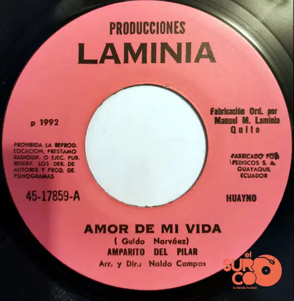 Disco de Vinilo Amparito Del Pilar - Amor De Mi Vida / Despedida Vinyl Record