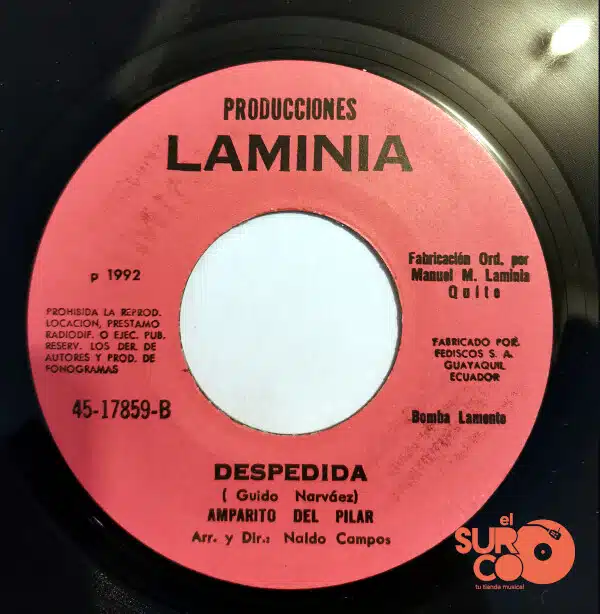 Disco de Vinilo Amparito Del Pilar - Amor De Mi Vida / Despedida Vinyl Record