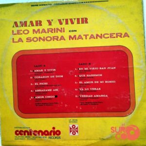 Disco de Vinilo Leo Marini Y La Sonora Matancera - Amar Y Vivir Vinyl Record