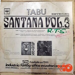 Disco de Vinilo Santana - Tabu Vol.3 Vinyl Record