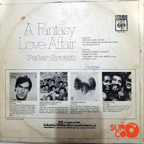 Disco de Vinilo Peter Brown - A Fantasy Love Affair Vinyl Record