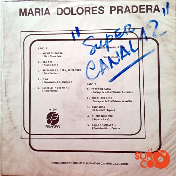Disco de Vinilo María Dolores Pradera - María Dolores Pradera Vinyl Record