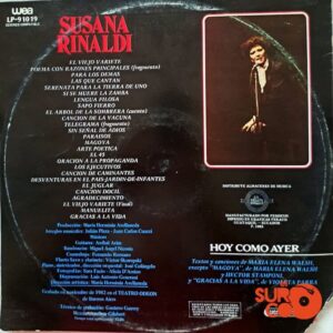 Disco de Vinilo Susana Rinaldi - Hoy Como Ayer Vinyl Record