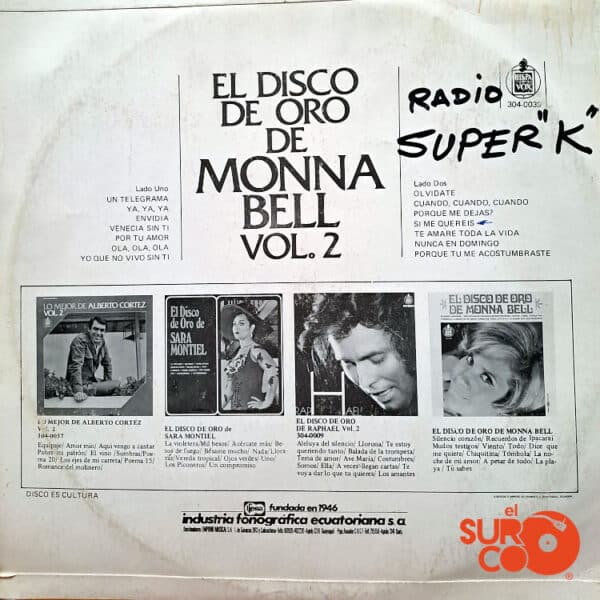 Disco de Vinilo Monna Bell - Disco De Oro Vol. 2 Vinyl Record