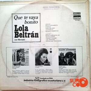 Disco de Vinilo Lola Beltrán - Que Te Vaya Bonito Vinyl Record