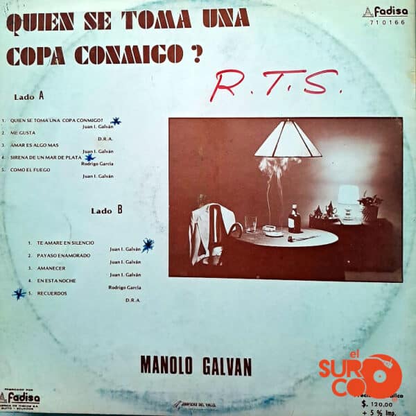 Disco de Vinilo Manolo Galván - Quien Se Toma Una Copa Conmigo? Vinyl Record