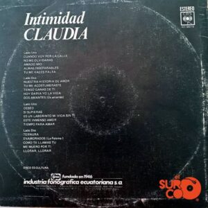 Disco de Vinilo Claudia - Intimidad Vinyl Record