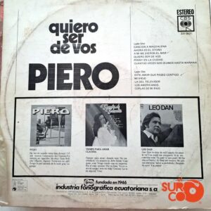 Disco de Vinilo Piero - Quiero Ser Vos Vinyl Record