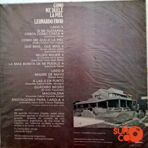 Disco de Vinilo Leonardo Favio - Como Me Duele La Piel Vinyl Record