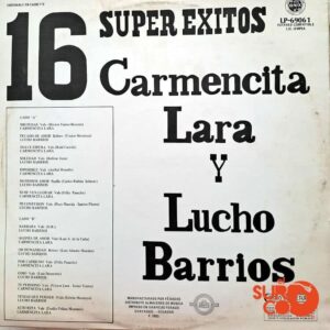 Disco de Vinilo Carmencita Lara - 16 Súper Éxitos De Carmencita Lara Y Lucho Barrios Vinyl Record