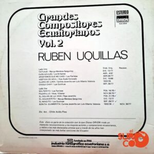 Disco de Vinilo Rubén Uquillas - Grandes Compositores Ecuatorianos Vinyl Record
