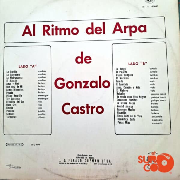 Disco de Vinilo Gonzalo Castro - Al Ritmo Del Arpa De Gonzalo Castro Vinyl Record