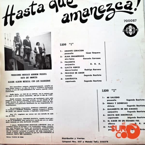 Disco de Vinilo Los Barrieros - Hasta Que Amanezca Vinyl Record