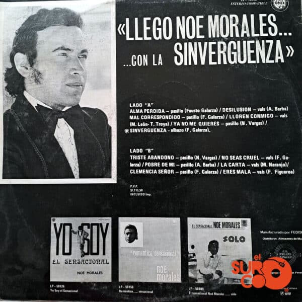 Disco de Vinilo Noé Morales - Llegó Noé Morales Con La Sinvergüenza Vinyl Record