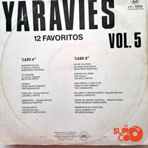 Disco de Vinilo Varios - Yaravíes 12 Favoritos Vol. 5 Vinyl Record