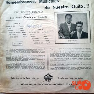 Disco de Vinilo Dúo Benítez Y Valencia - Remembranzas Musicales De Nuestro Quito Vinyl Record