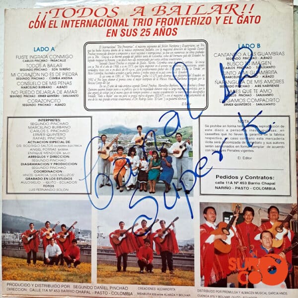 Disco de Vinilo Trío Fronterizo - Todos A Bailar Vinyl Record