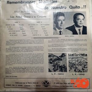 Disco de Vinilo Dúo Benítez Y Valencia - Remembranzas Musicales De Nuestro Quito Vinyl Record