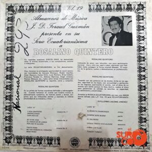 Disco de Vinilo Rosalino Quintero - Serie Ecuatorianísima Vol. 19 Vinyl Record