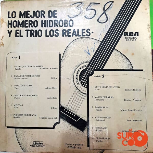 Disco de Vinilo Trío Los Reales - Lo Mejor De Homero Hidrobo Y El Trío Los Reales Vinyl Record