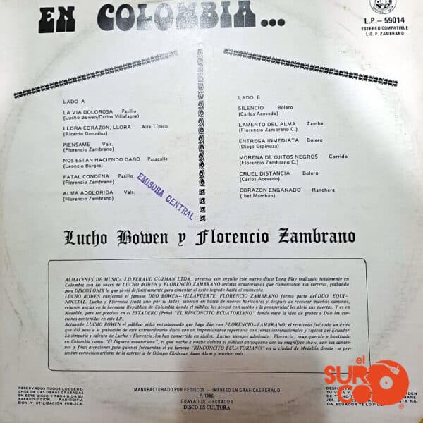 Disco de Vinilo Lucho Bowen - En Colombia Vinyl Record