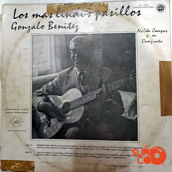 Disco de Vinilo Gonzalo Benítez - Los Más Lindos Pasillos Vinyl Record
