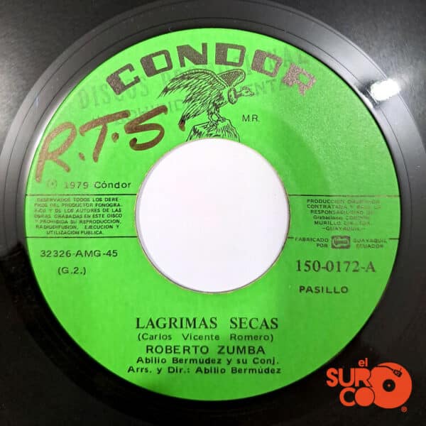 Disco de Vinilo Roberto Zumba - Lágrimas Secas / Ruinas Vinyl Record
