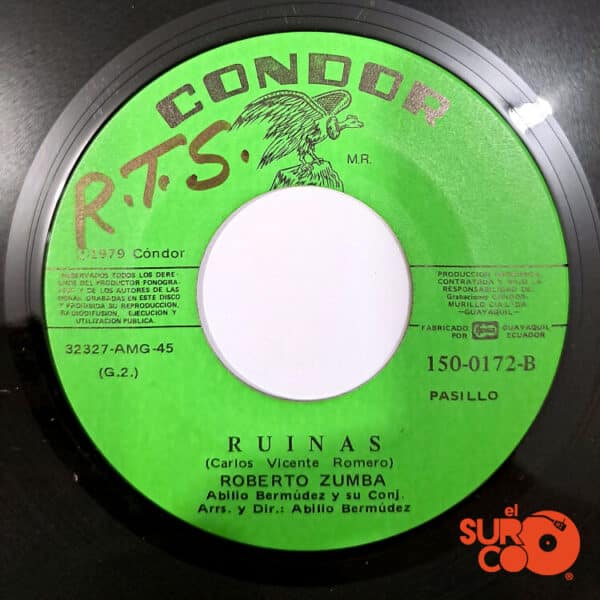 Disco de Vinilo Roberto Zumba - Lágrimas Secas / Ruinas Vinyl Record