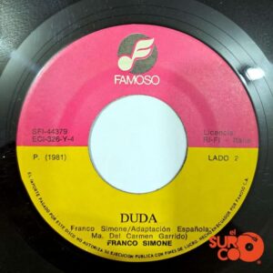 Disco de Vinilo Franco Simone - Tu Siempre Tu / Duda Vinyl Record
