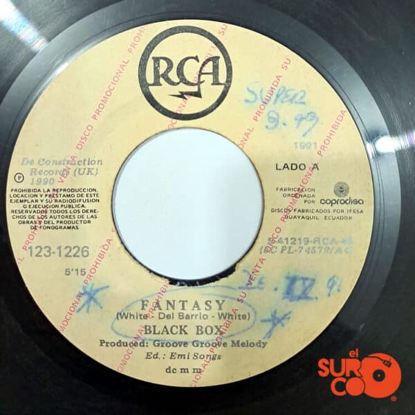 Disco de Vinilo Black Box - Fantasy / Strike It Up (Promocional) Vinyl Record